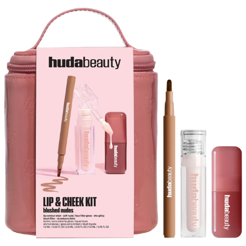 HUDA BEAUTY - Blushed Nudes Lip & Cheek Kit